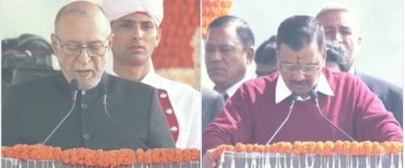 अरविन्द केजरीवाल ने तीसरी बार ली मुख्यमंत्री की शपथ
