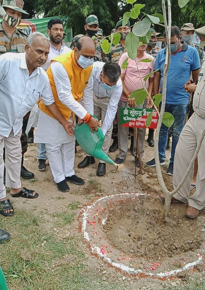 विधायक सुरेंद्र मैथानी के द्वारा पास कराए हुए शास्त्री नगर बड़ा सेंटर पार्क की बाउंड्रीवाल के कारण से पूरे पार्क को सुरक्षा प्रदान हुई उसी तर्ज पर 500 पेड़ लगाने के लक्ष्य के कार्य को विधिवत प्रारंभ कर आज 85 पेड़ लगाए गए -कानपुर