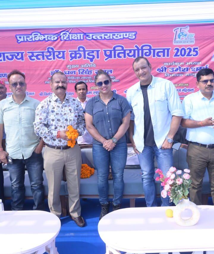 प्रारंभिक शिक्षा के द्वादश राज्य स्तरीय क्रीड़ा प्रतियोगिता 2025 के द्वितीय दिवस का शुभारंभ उत्तराखंड की प्रथम महिला बॉडीबिल्डर प्रतिभा का आयोजन किया गया।